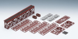 TOMYTEC 972663 - N - Fachwerkbrücke mit Brückenträger, rot, 280 mm